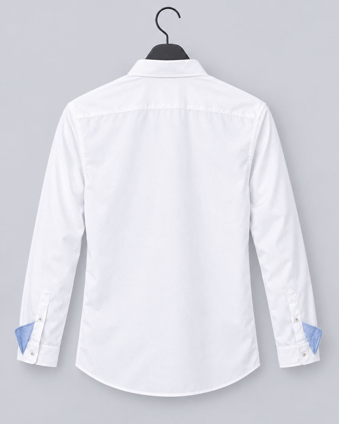 Men's 100% Cotton Slim Fit Button-Down Shirt | Long Sleeve with Contrast Cuffs