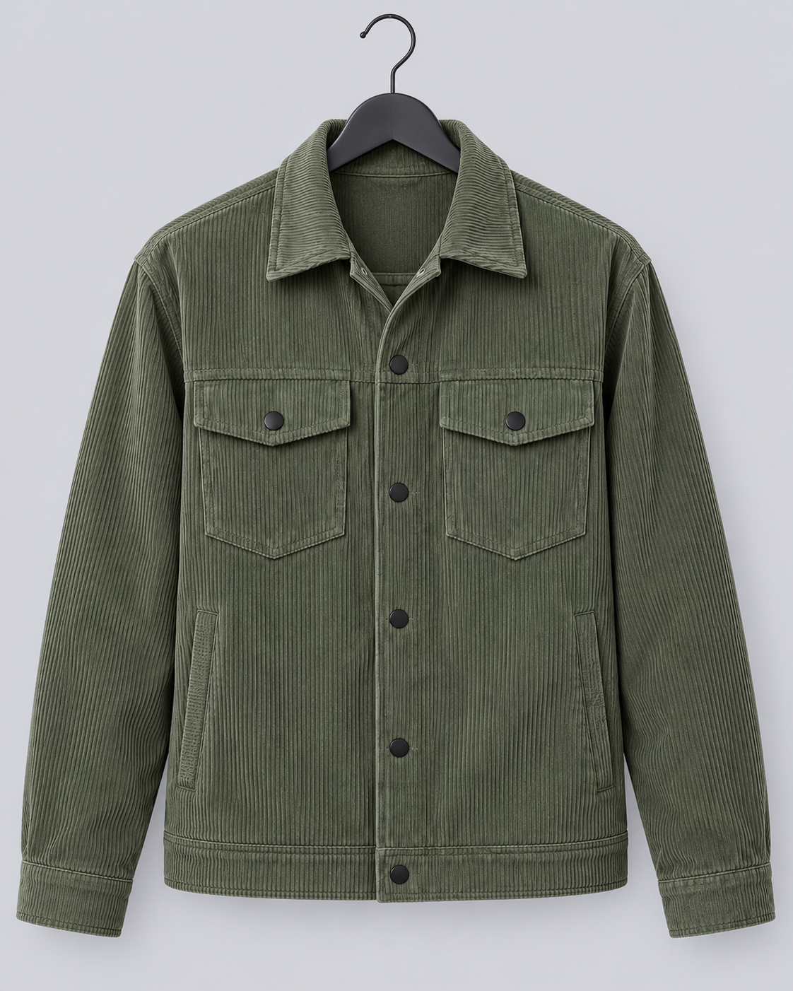 Men's Corduroy Workwear Jacket | Button-Up Multi-Pocket Overshirt