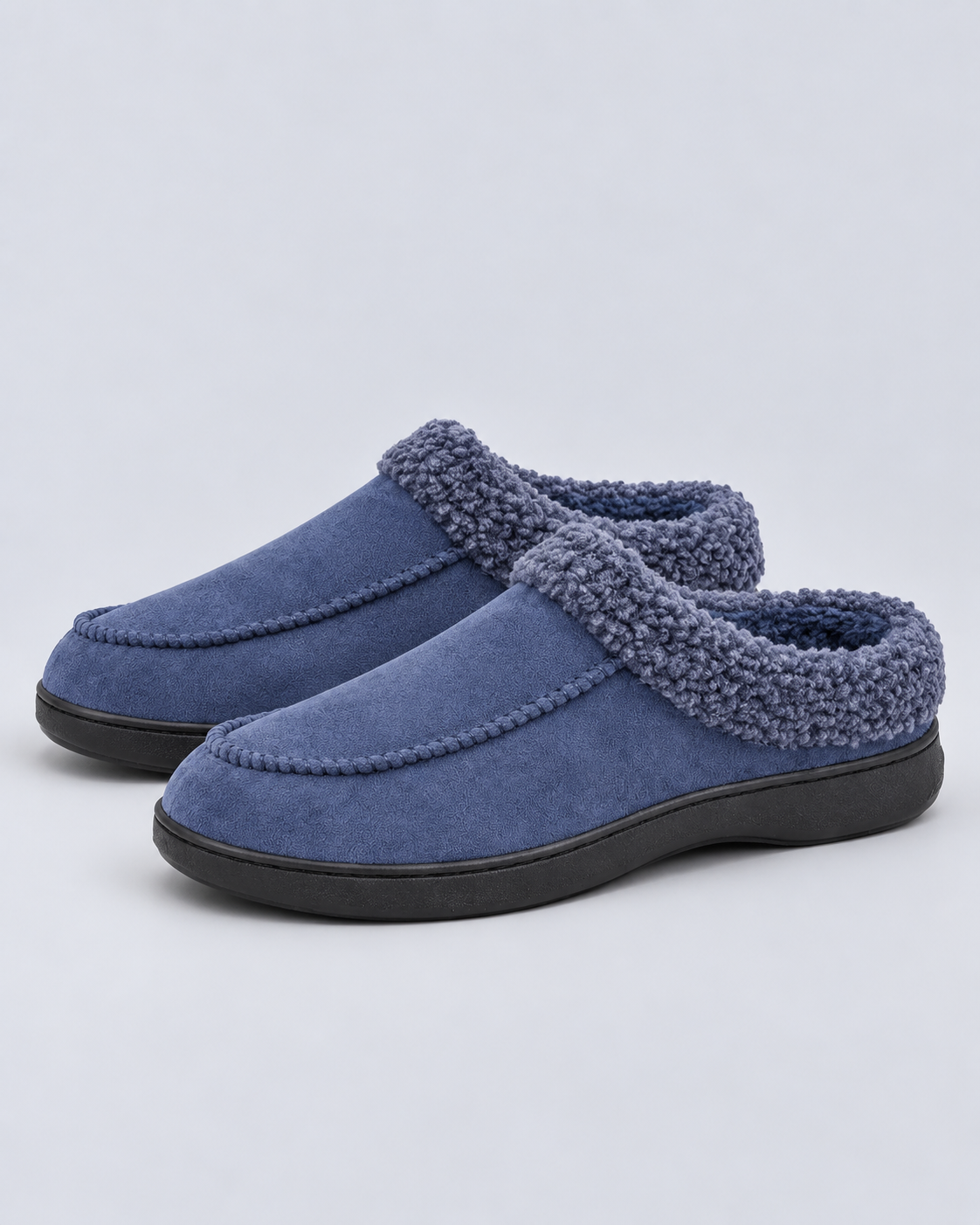 Men's Suede Fur-Lined Slippers | Moccasin House Shoes