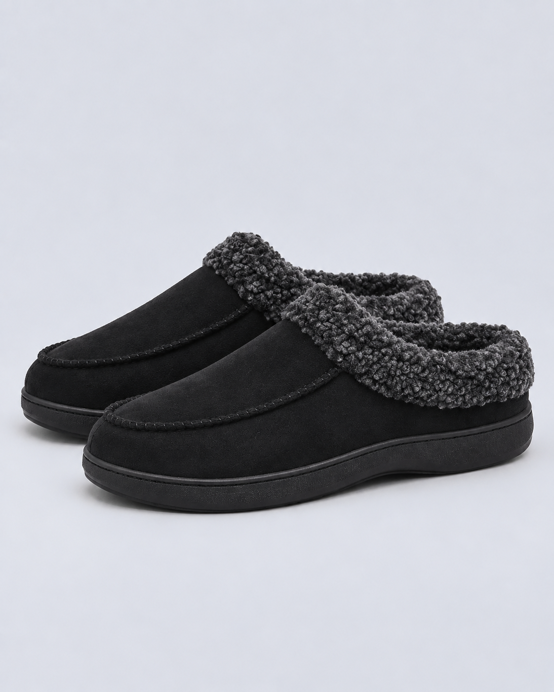 Men's Suede Fur-Lined Slippers | Moccasin House Shoes