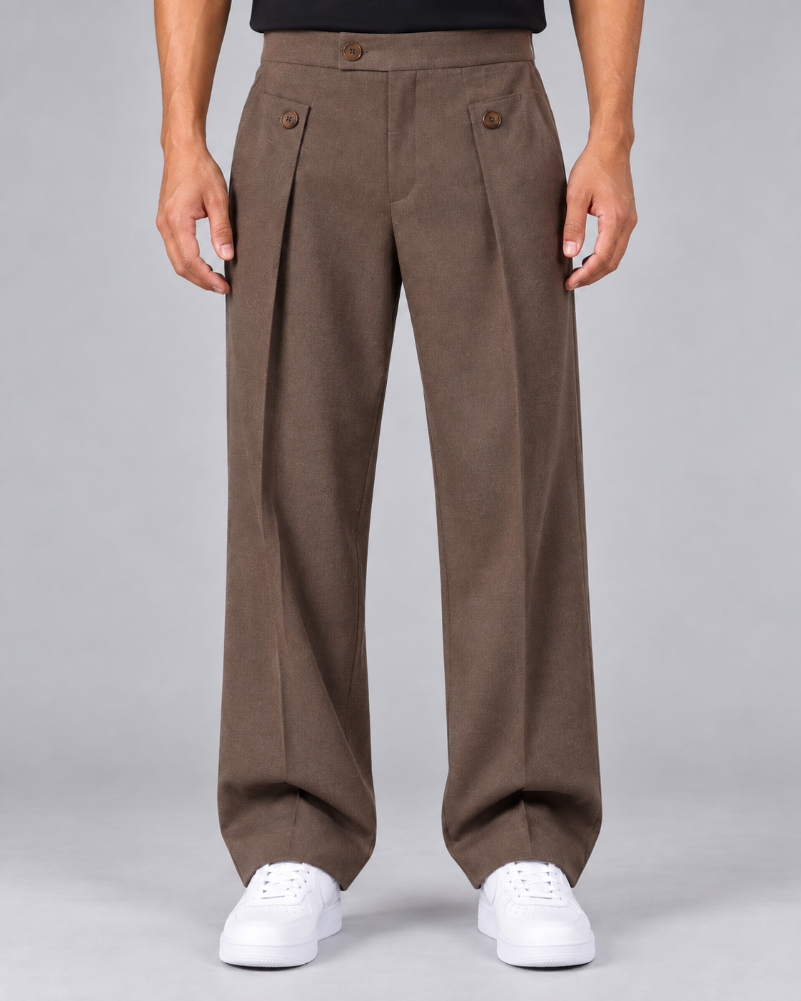 Men's Stretch Straight-Leg Trousers | Wrinkle-Resistant Smart Trousers