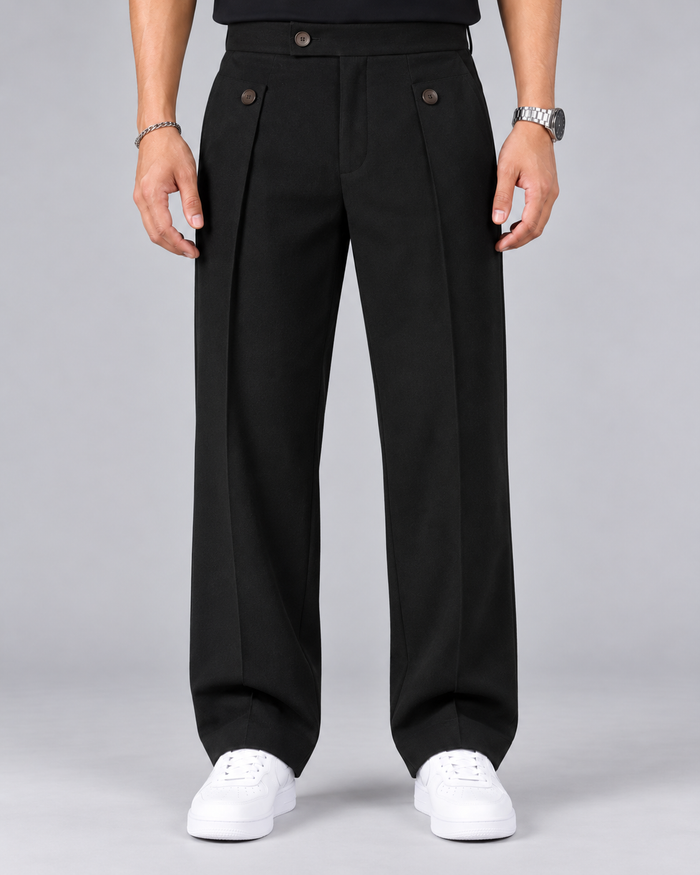 Men's Stretch Straight-Leg Trousers | Wrinkle-Resistant Smart Trousers