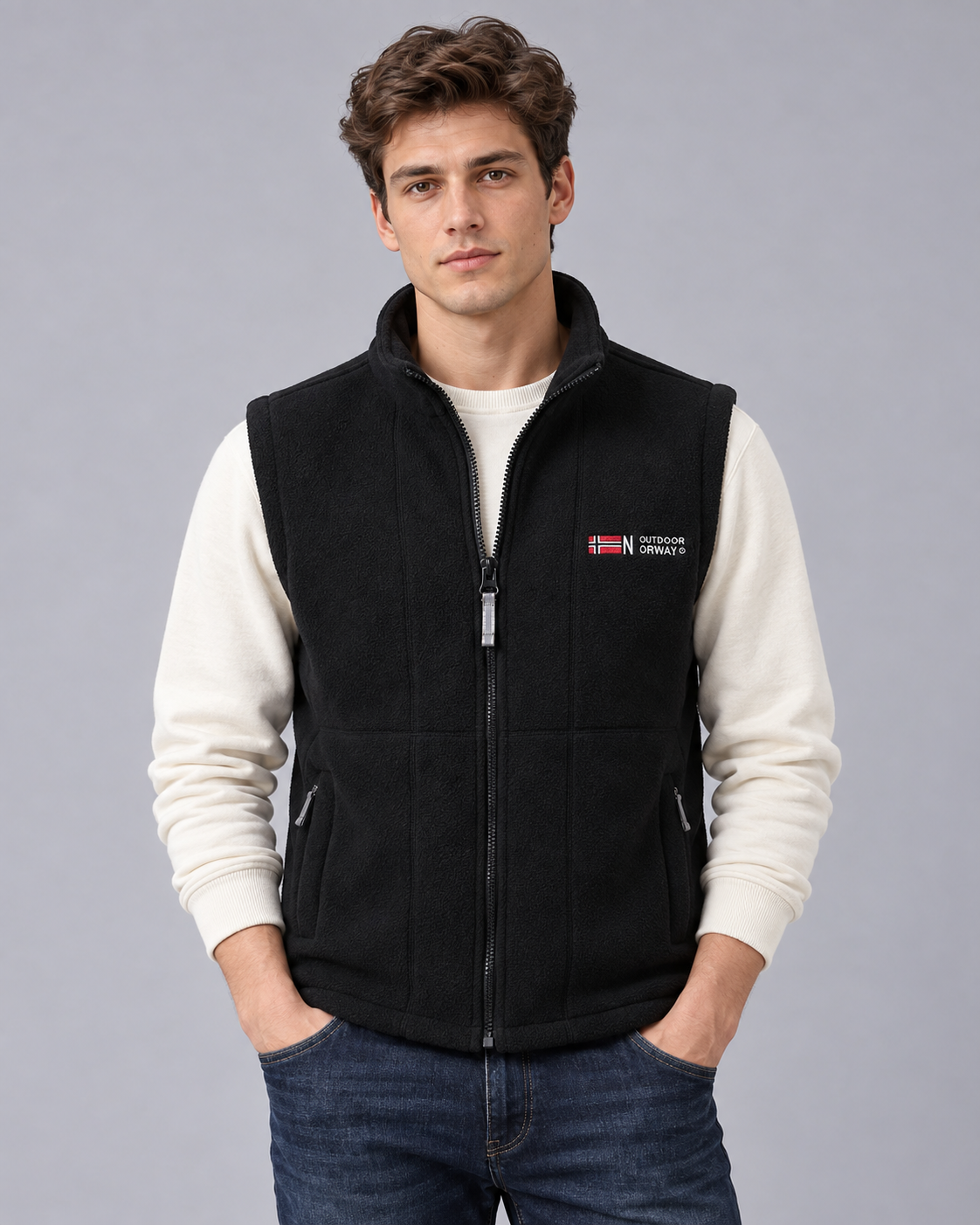 Men's Fleece Gilet – Lightweight Full-Zip Bodywarmer with Zip Pockets