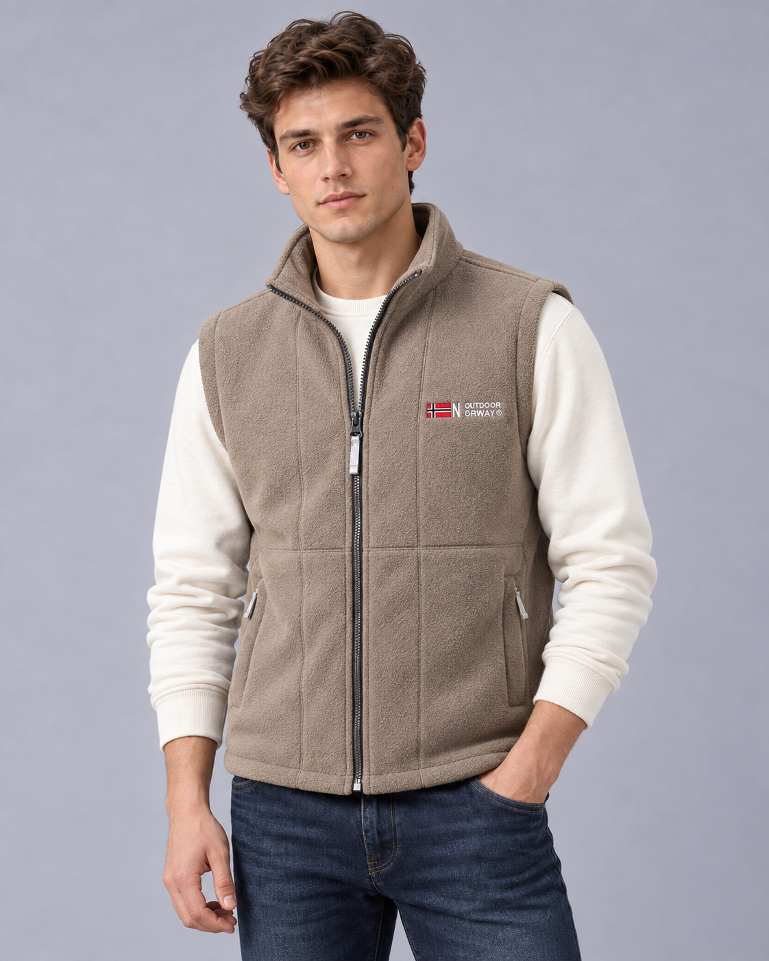 Men's Fleece Gilet – Lightweight Full-Zip Bodywarmer with Zip Pockets