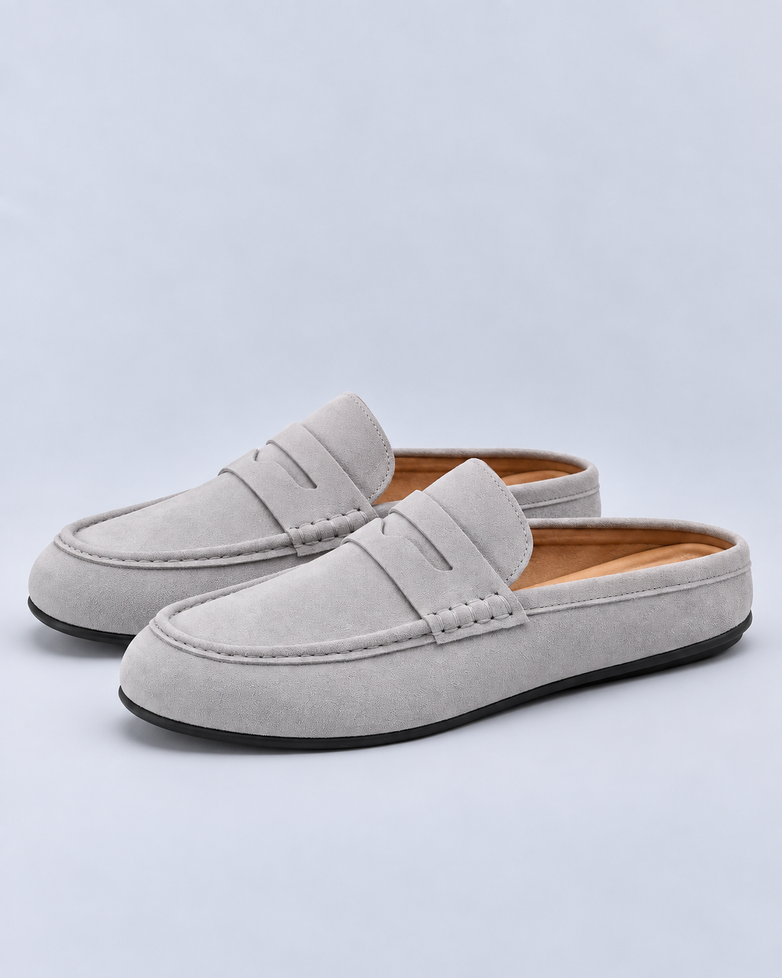 Men's Suede-Look Backless Loafers | Slip-On Mule Shoes