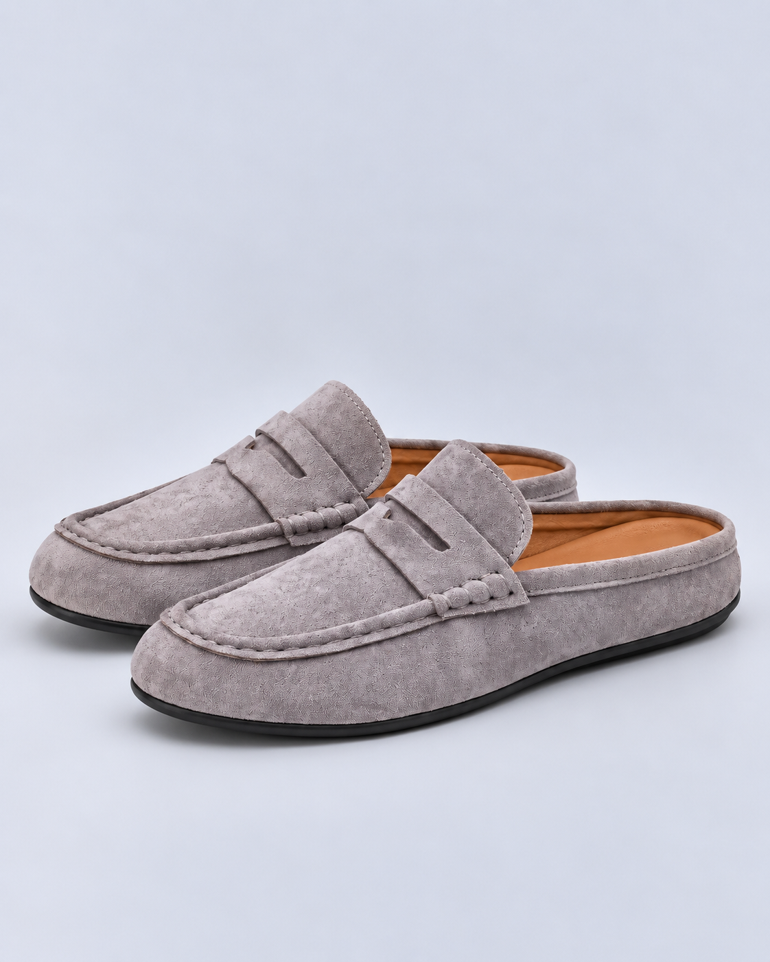 Men's Suede-Look Backless Loafers | Slip-On Mule Shoes