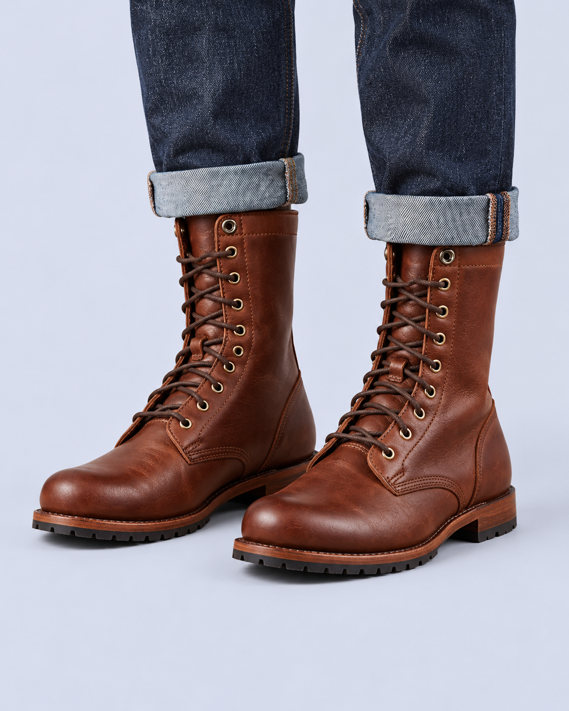 Women's Mid-Calf Lace-Up Combat Boots