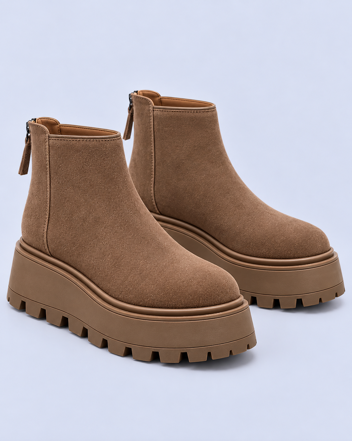 Women's Chunky Suede Platform Ankle Boots