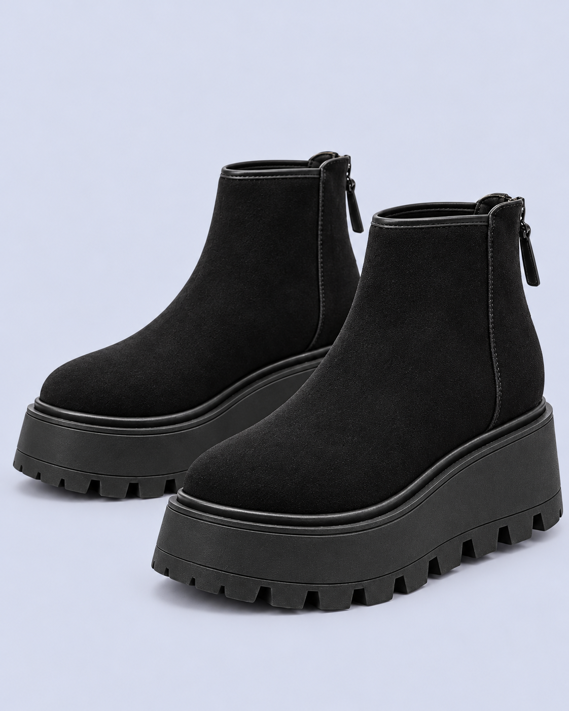 Women's Chunky Suede Platform Ankle Boots