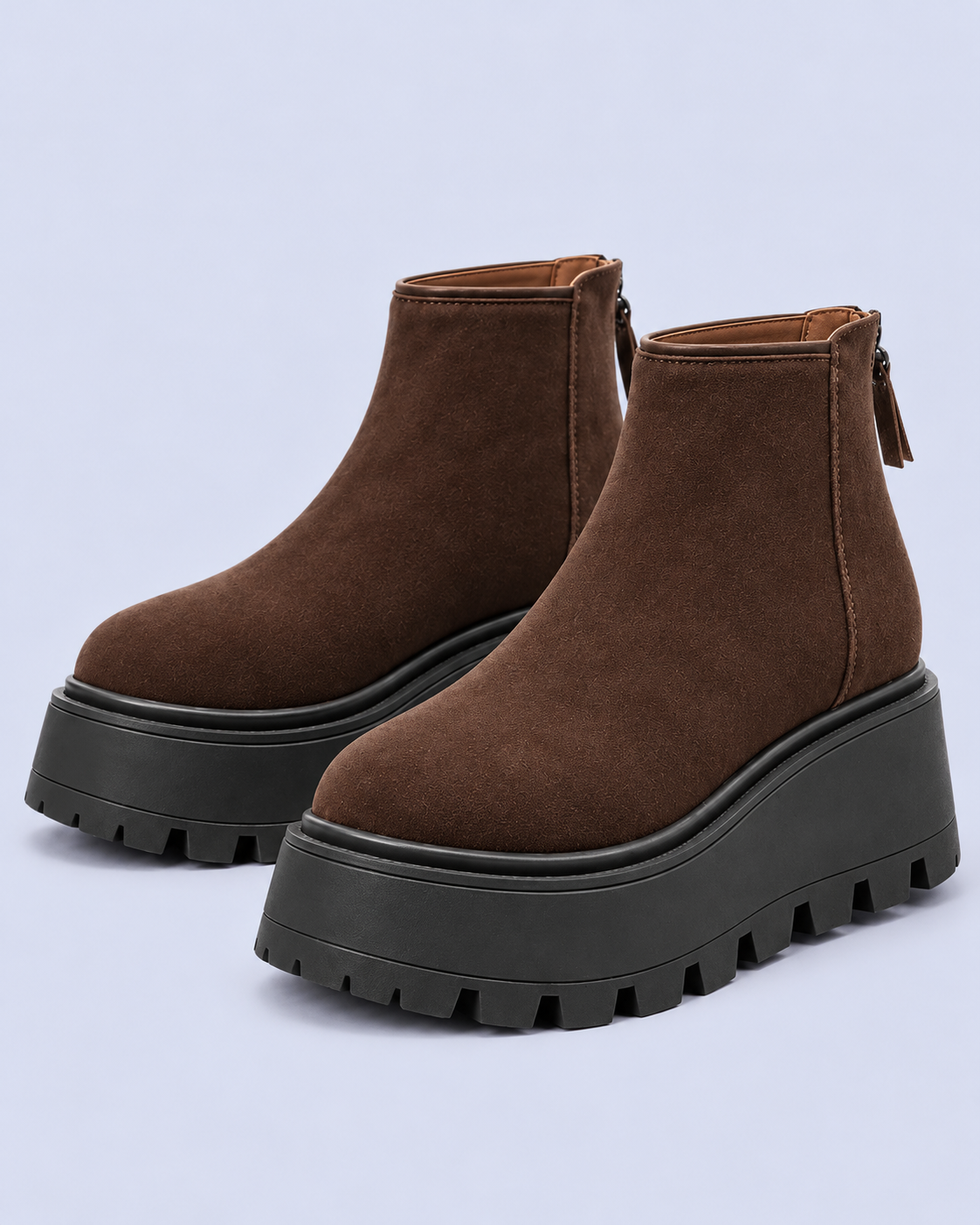 Women's Chunky Suede Platform Ankle Boots