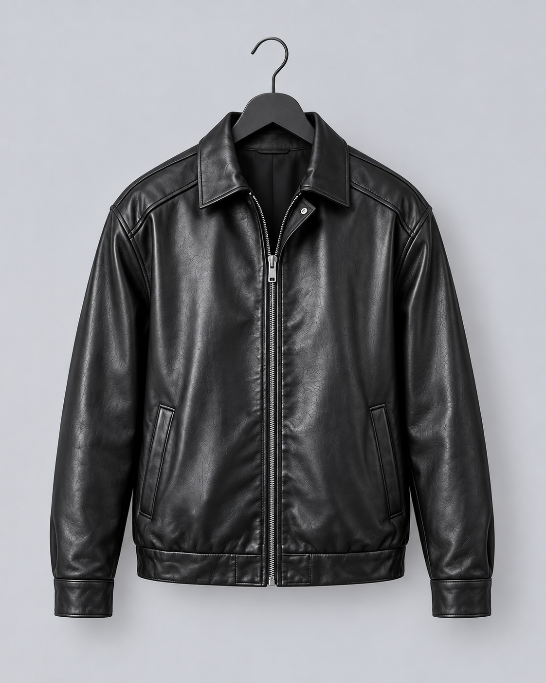 Men's PU Leather Jacket with Loose Fit