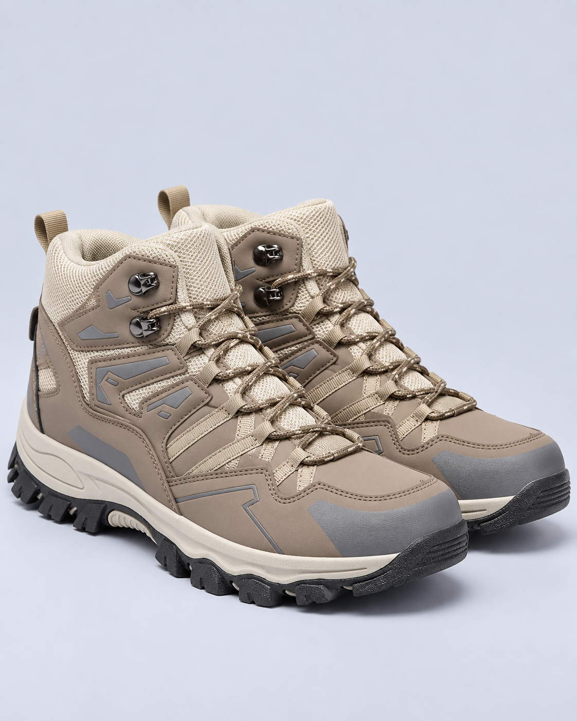 Men's Waterproof Hiking Boots – Non-Slip Lugged Sole, Mid-Cut Lace-Up Walking Boots