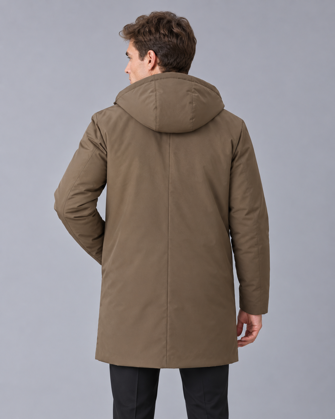 Men's Waterproof Parka Coat – Hooded Winter Coat with Quilted Lining, Longline Fit