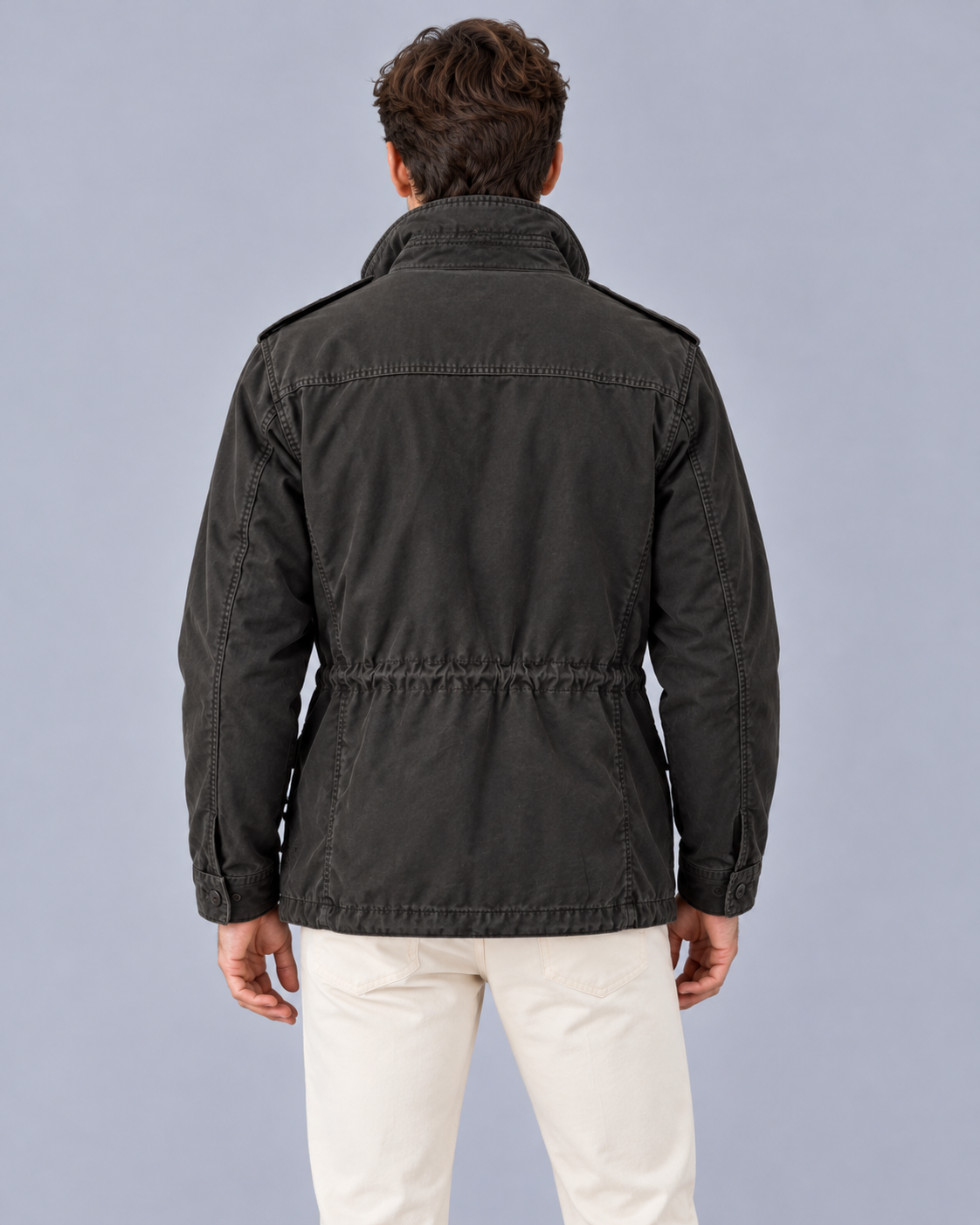 Men's Waterproof Polyester Rain Jacket | Durable Hooded Outdoor Storm Coat