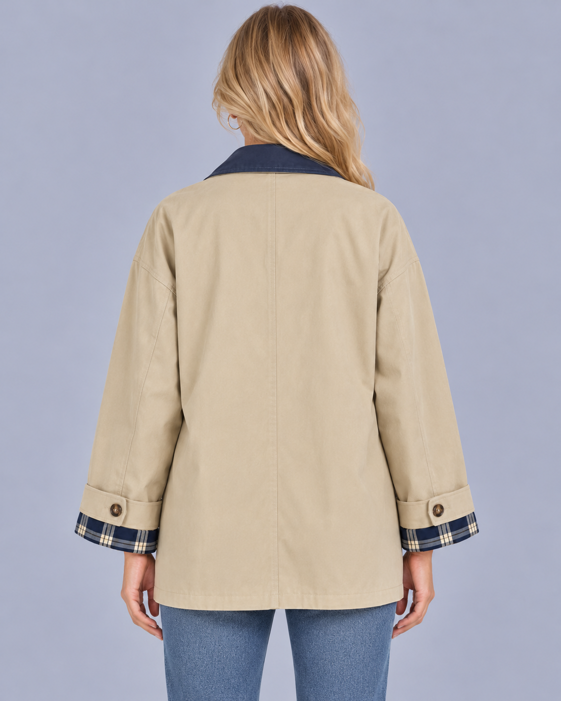 Women's Barn Jacket – Contrast Collar, Relaxed Fit