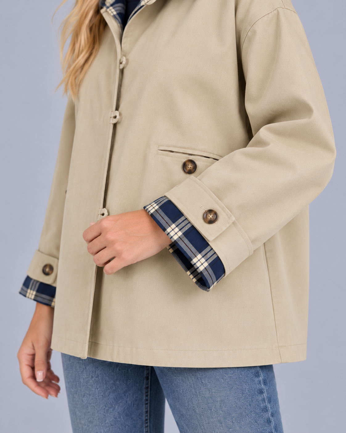 Women's Barn Jacket – Contrast Collar, Relaxed Fit