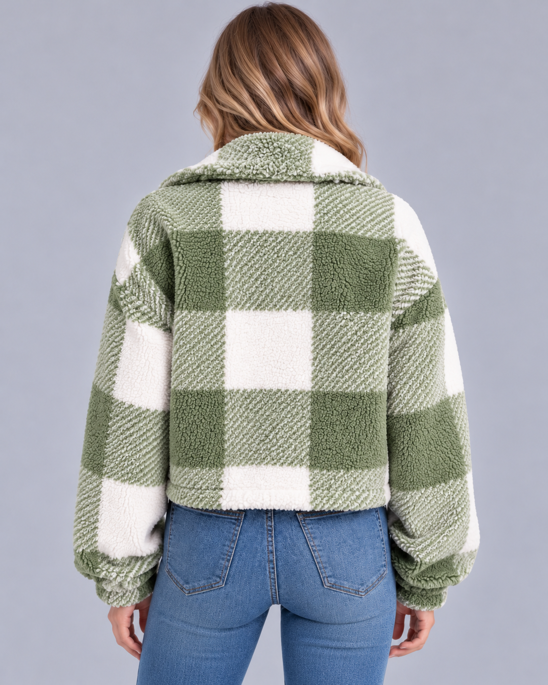 Women's Teddy Fleece Jacket – Subtle Check