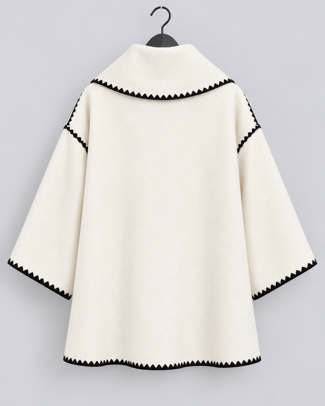Women's Oversized Whipstitch Fringe Scarf Coat