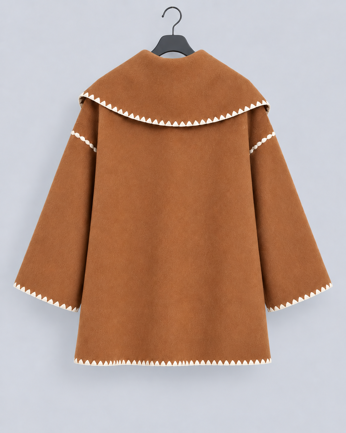 Women's Oversized Whipstitch Fringe Scarf Coat