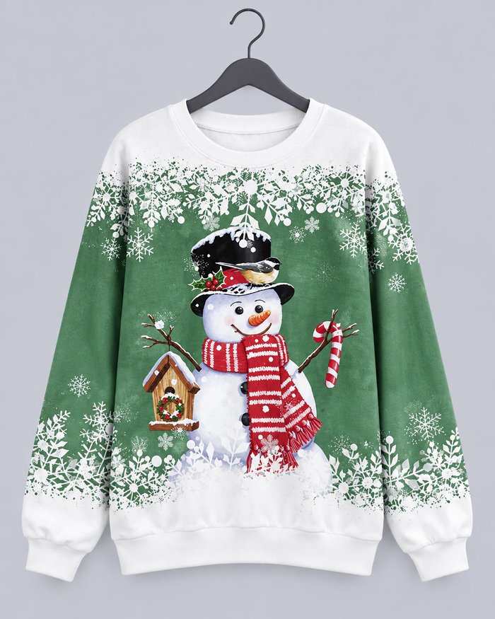 Women's Soft Knit Christmas Jumper | Festive Adorable Snowman Design
