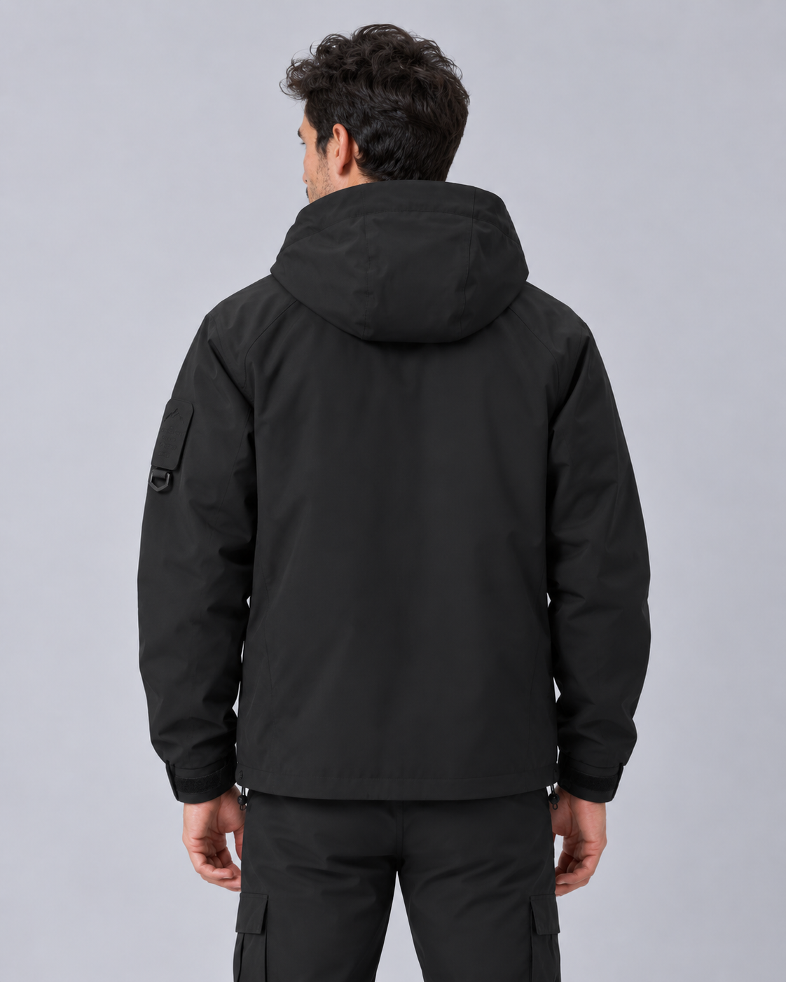 Men's Waterproof Jacket with Hood – Lightweight Rain Jacket, Zip & Press-Stud Front, Relaxed Fit
