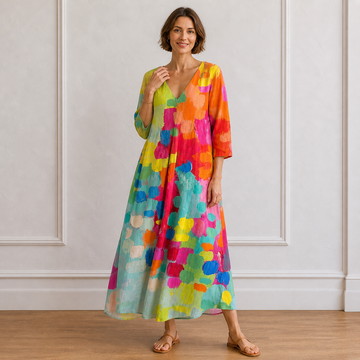 Colorful V-Neck Dress