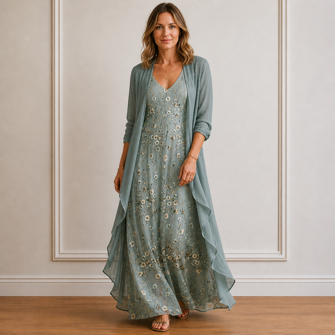 Maxi Dress With Jacket (2-Piece Set)