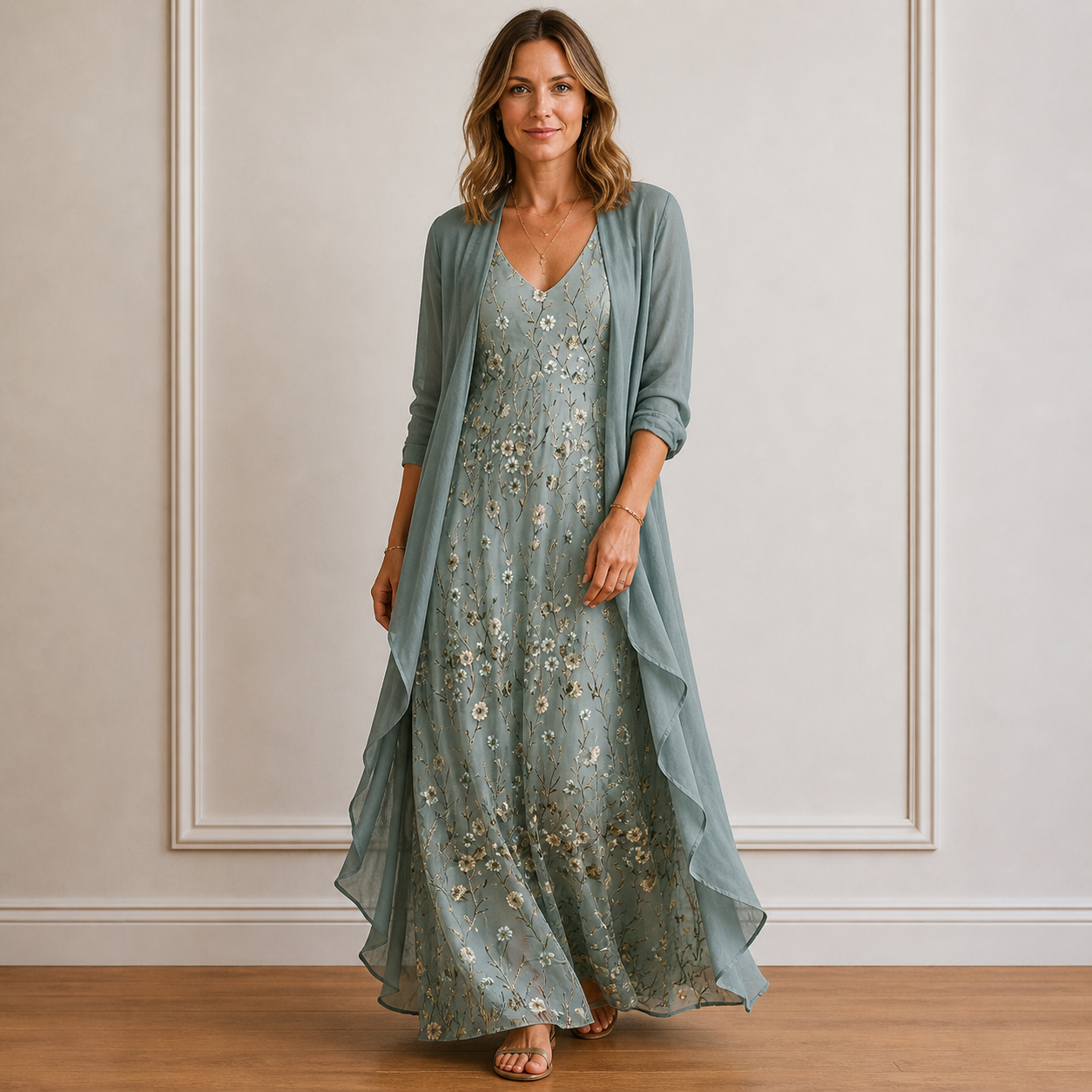 Maxi Dress With Jacket (2-Piece Set)