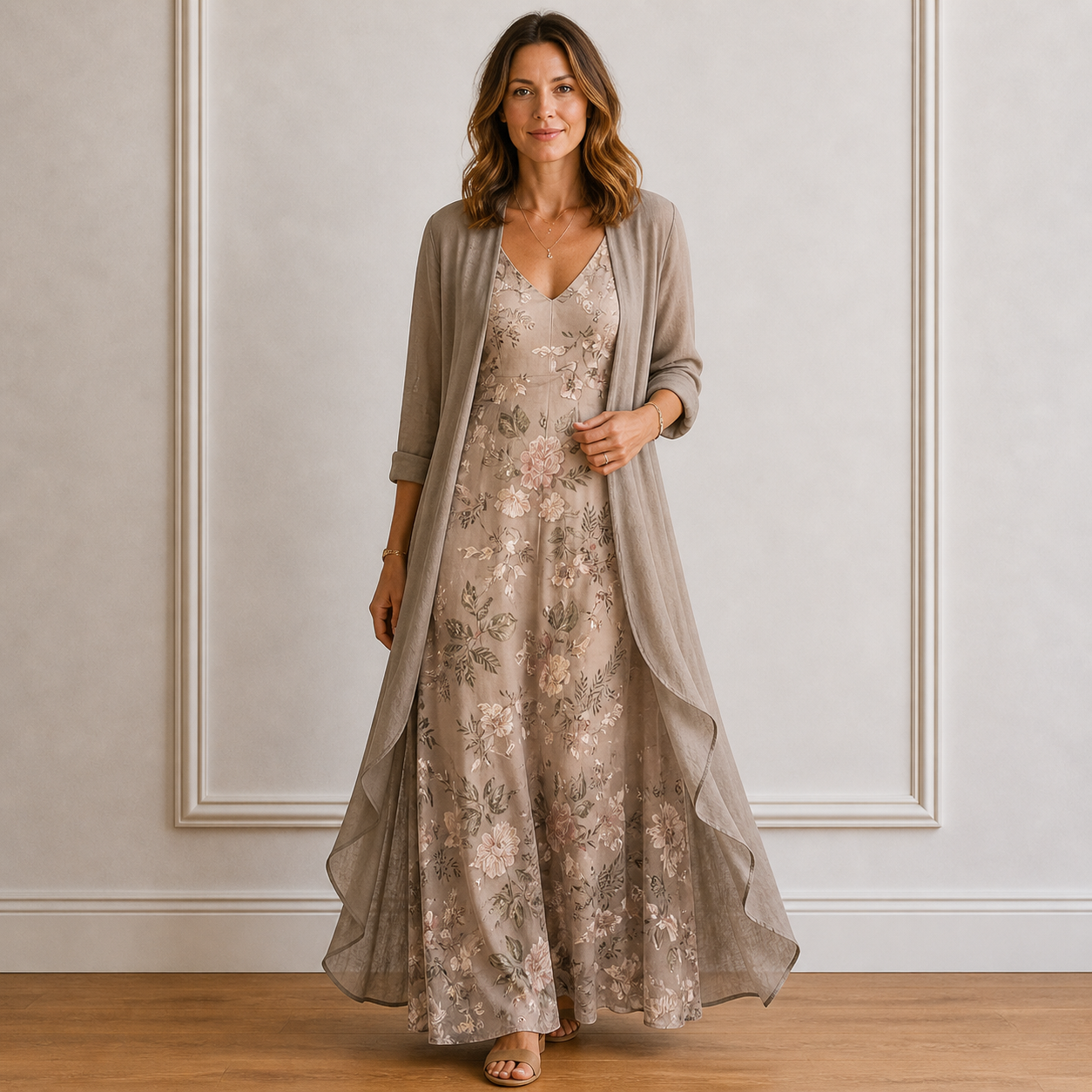 Maxi Dress With Jacket (2-Piece Set)