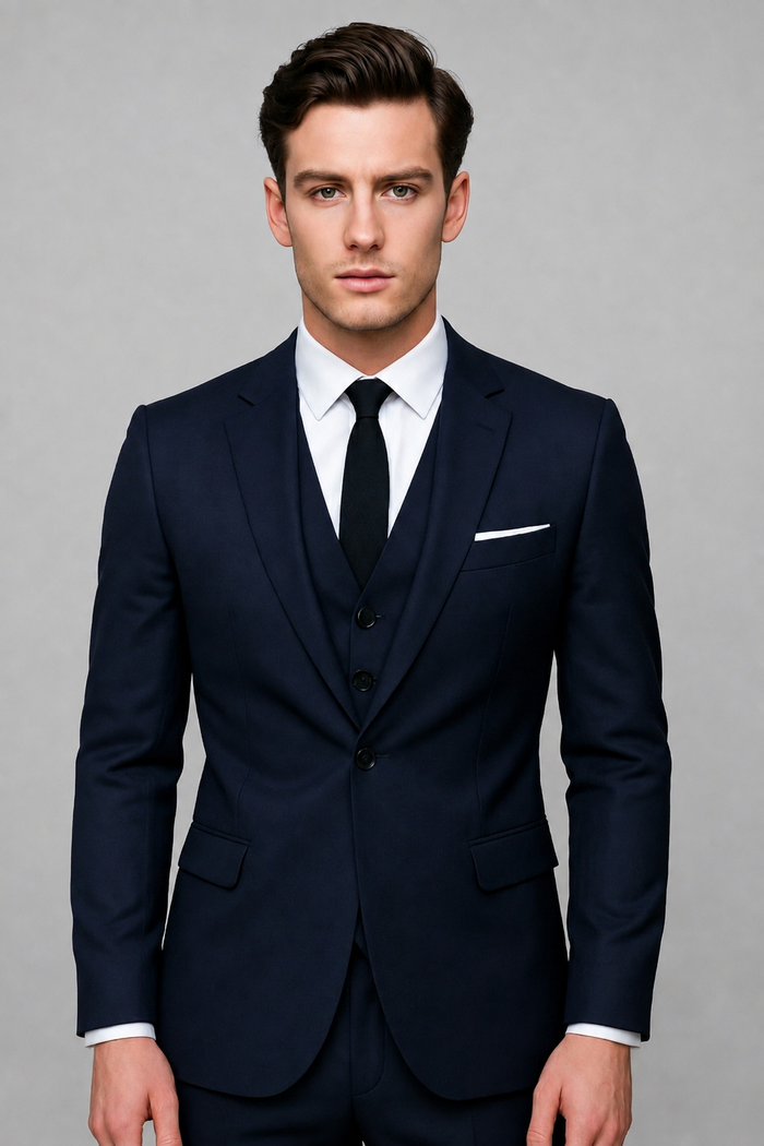 Men's Three Piece Suit – Tailored Jacket, Waistcoat & Trousers