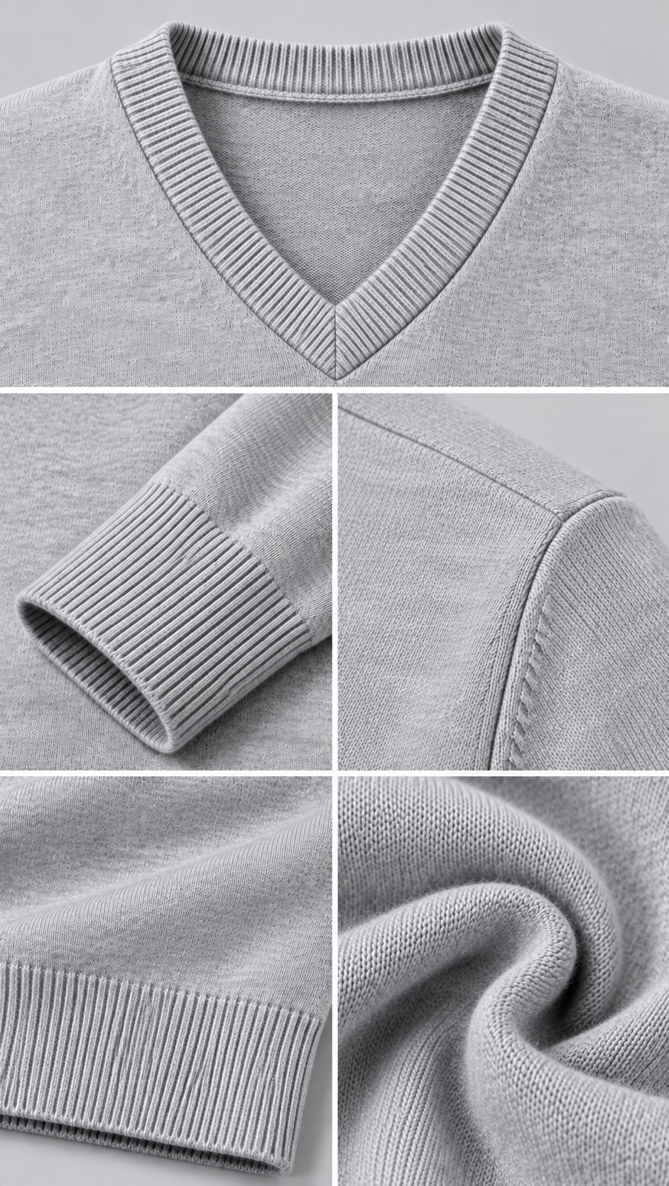 Men's Wool Blend V-Neck Jumper – Classic Knit