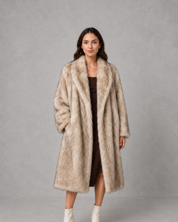 Women's Faux Fur Coat – Plush Statement Winter Layer