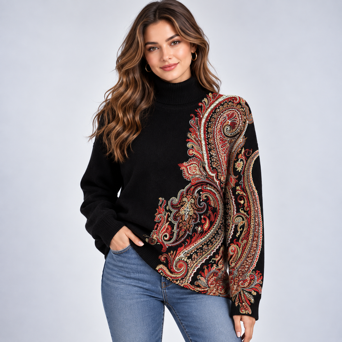 Women's Ribbed Turtleneck Jumper – Classic Soft Knit