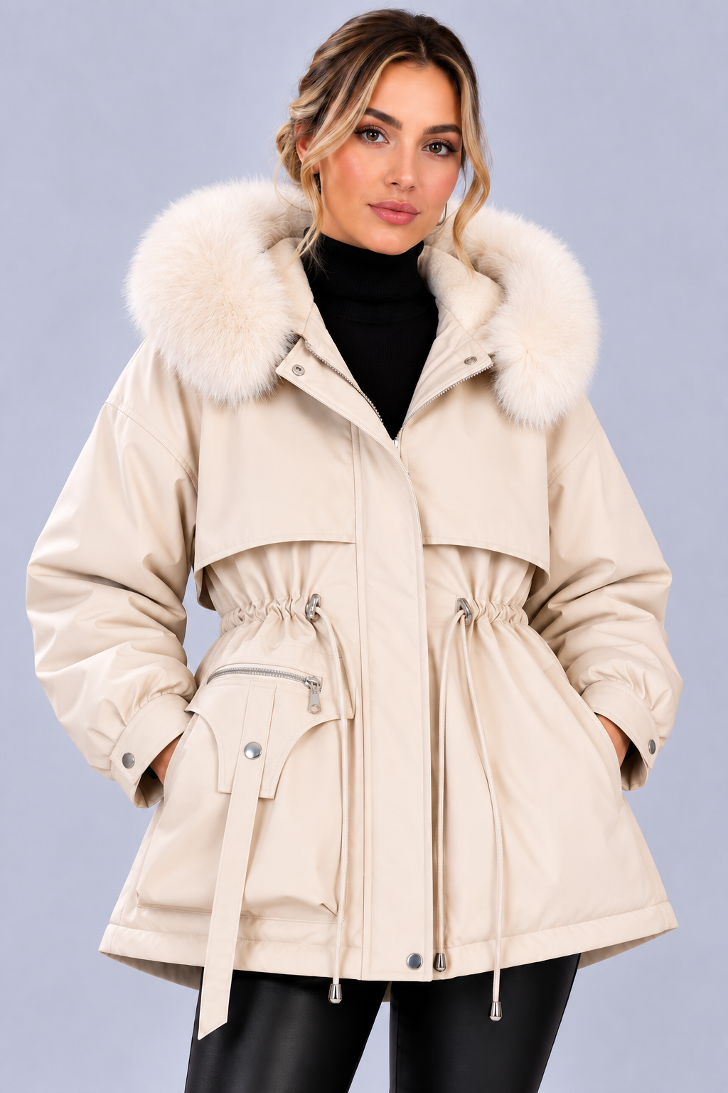 Women's Padded Winter Jacket – Wind and Water Resistant, Hooded