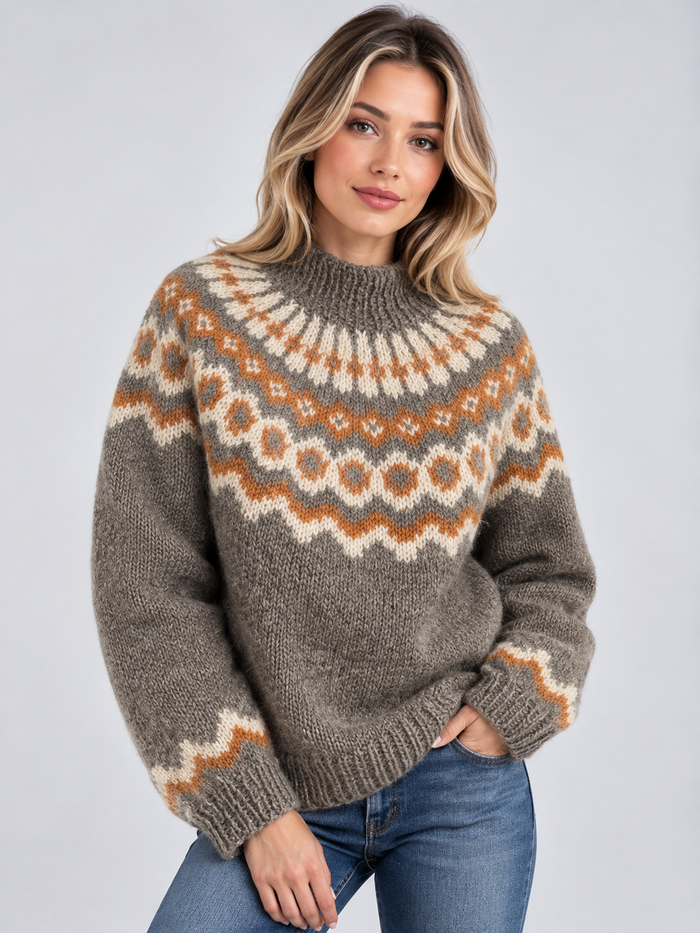 Women's Fair Isle Jumper – Nordic Geometric Knit