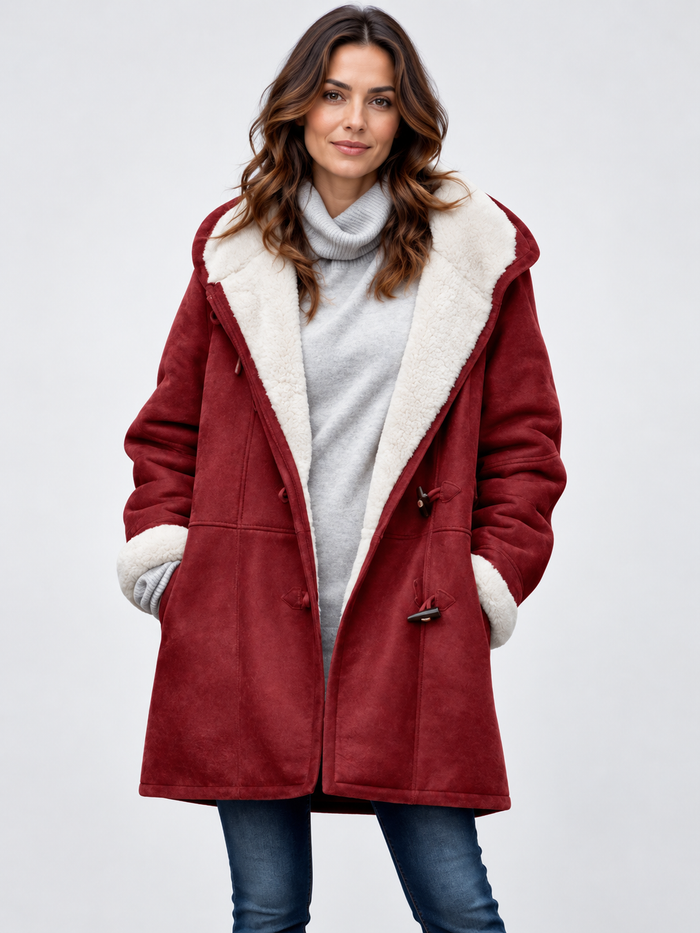 Women's Hooded Duffle Coat – Toggle Fastening, Lined