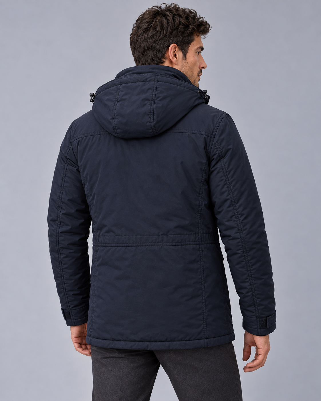 Men's Hooded Winter Parka with Pockets
