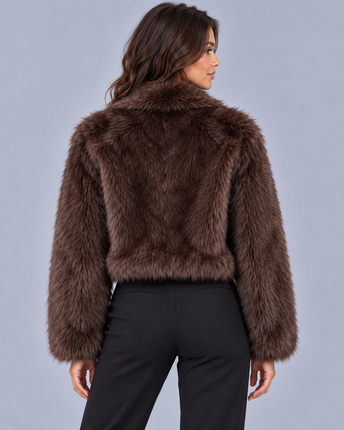 Women's Cropped Faux Fur Jacket