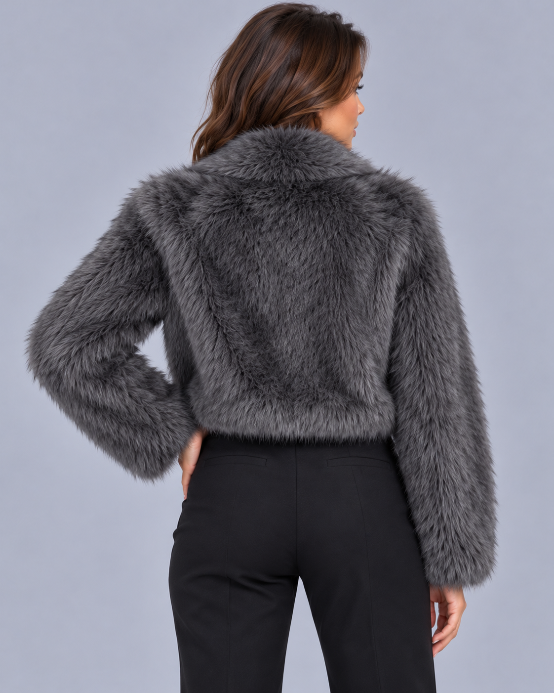 Women's Cropped Faux Fur Jacket