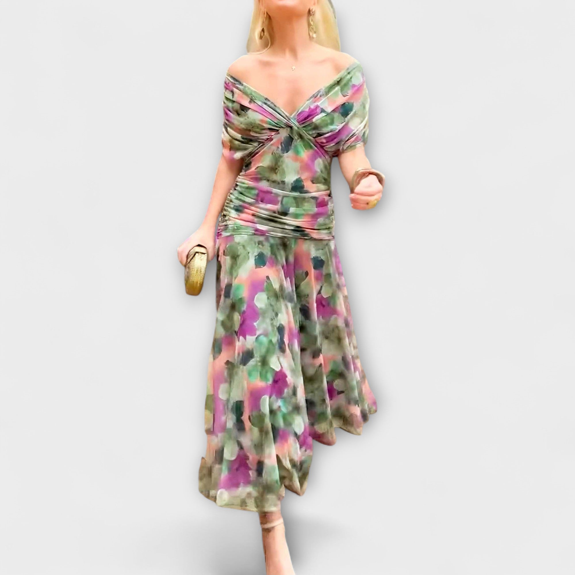 Stylish V-Neck Maxi Dress