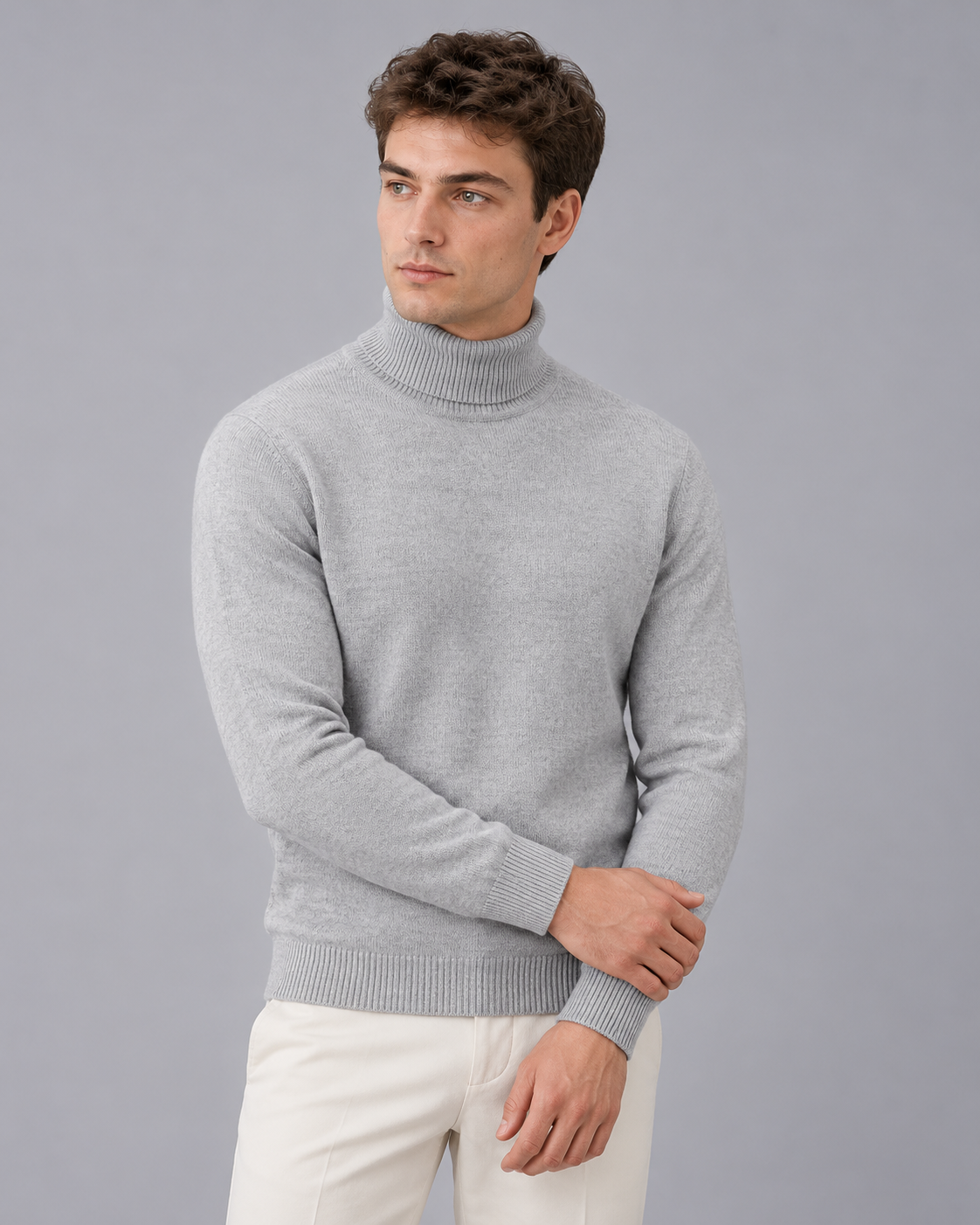 Men's Merino Wool Roll Neck Jumper