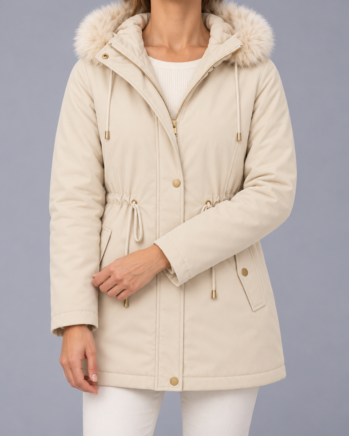 Women's Faux Fur Hooded Parka – Fleece Lined