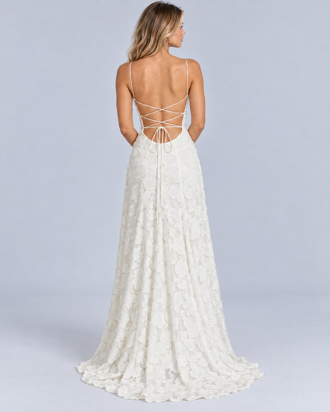 Women's Lace Maxi Dress with Structured Bodice