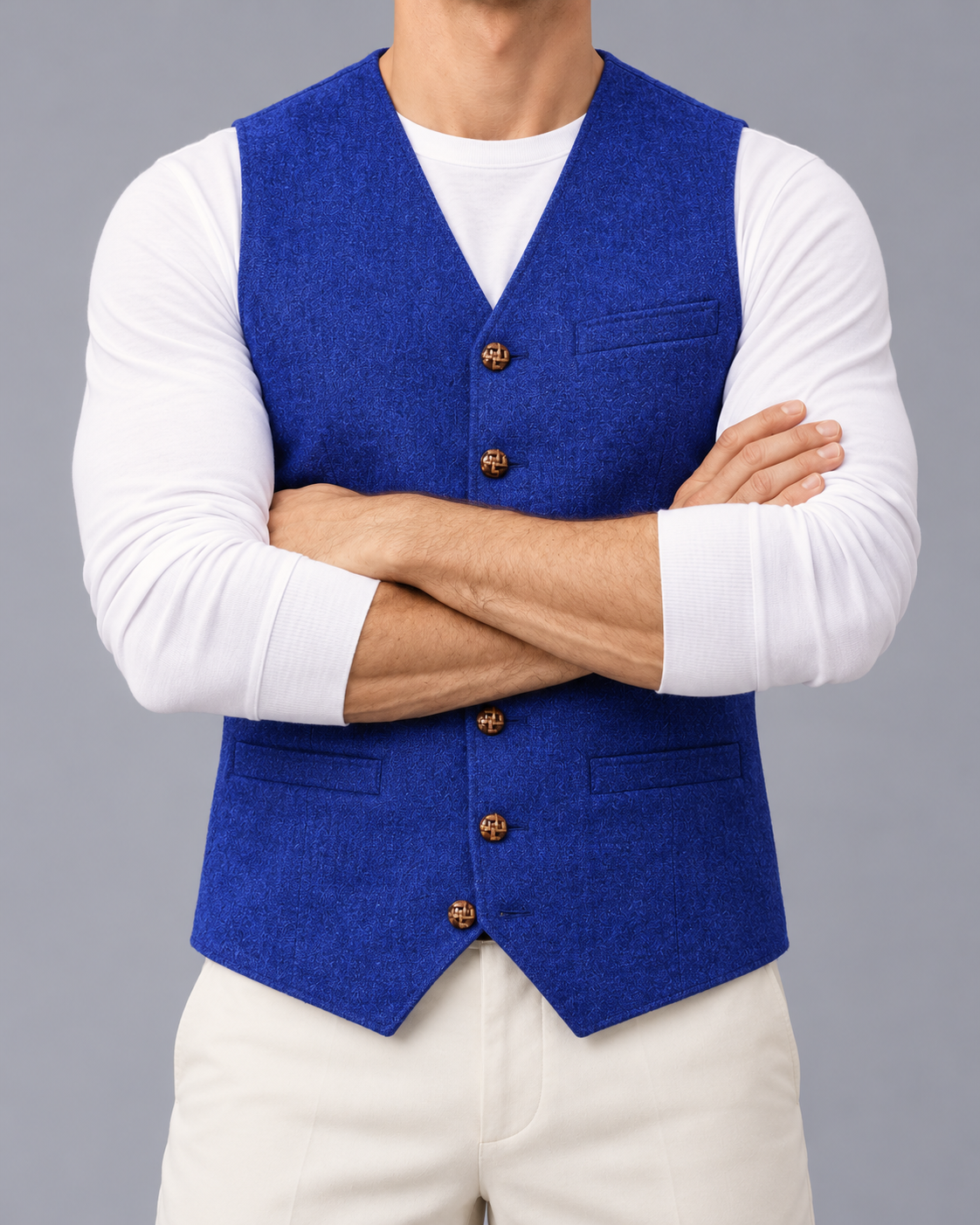 Men's Denim Gilet – Slim Fit, Button Front