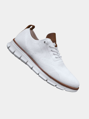 Men's White Lace-Up Sneakers
