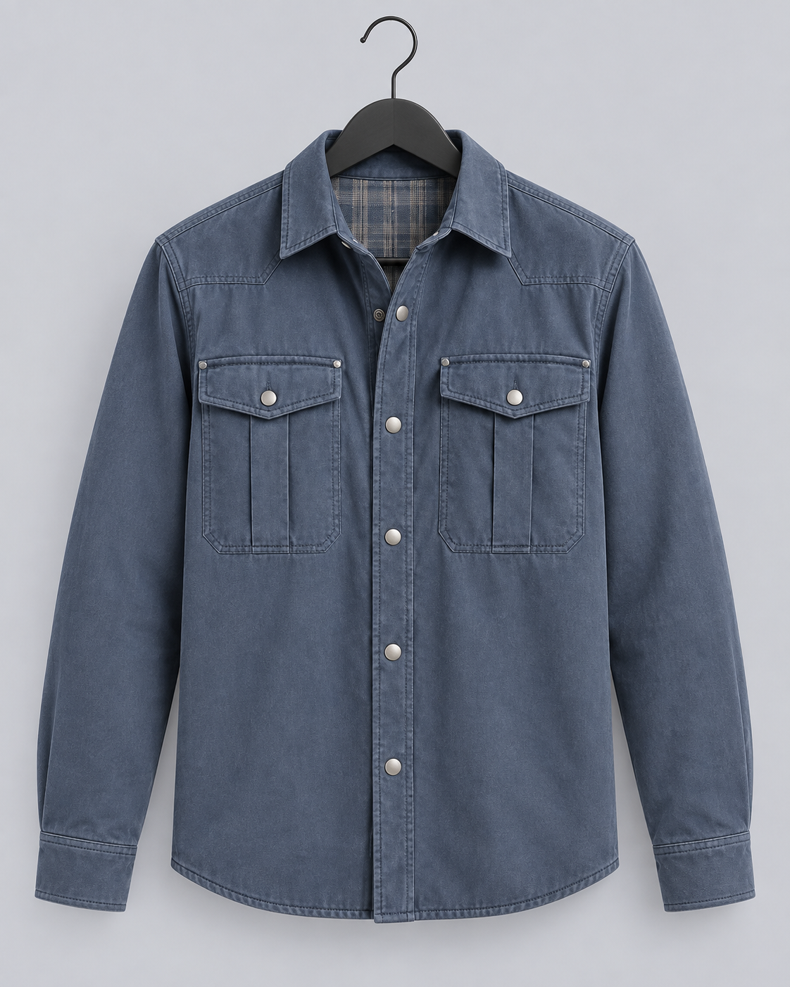 Men's Overshirt Jacket | Versatile Layering with Plaid-Lined Shirt