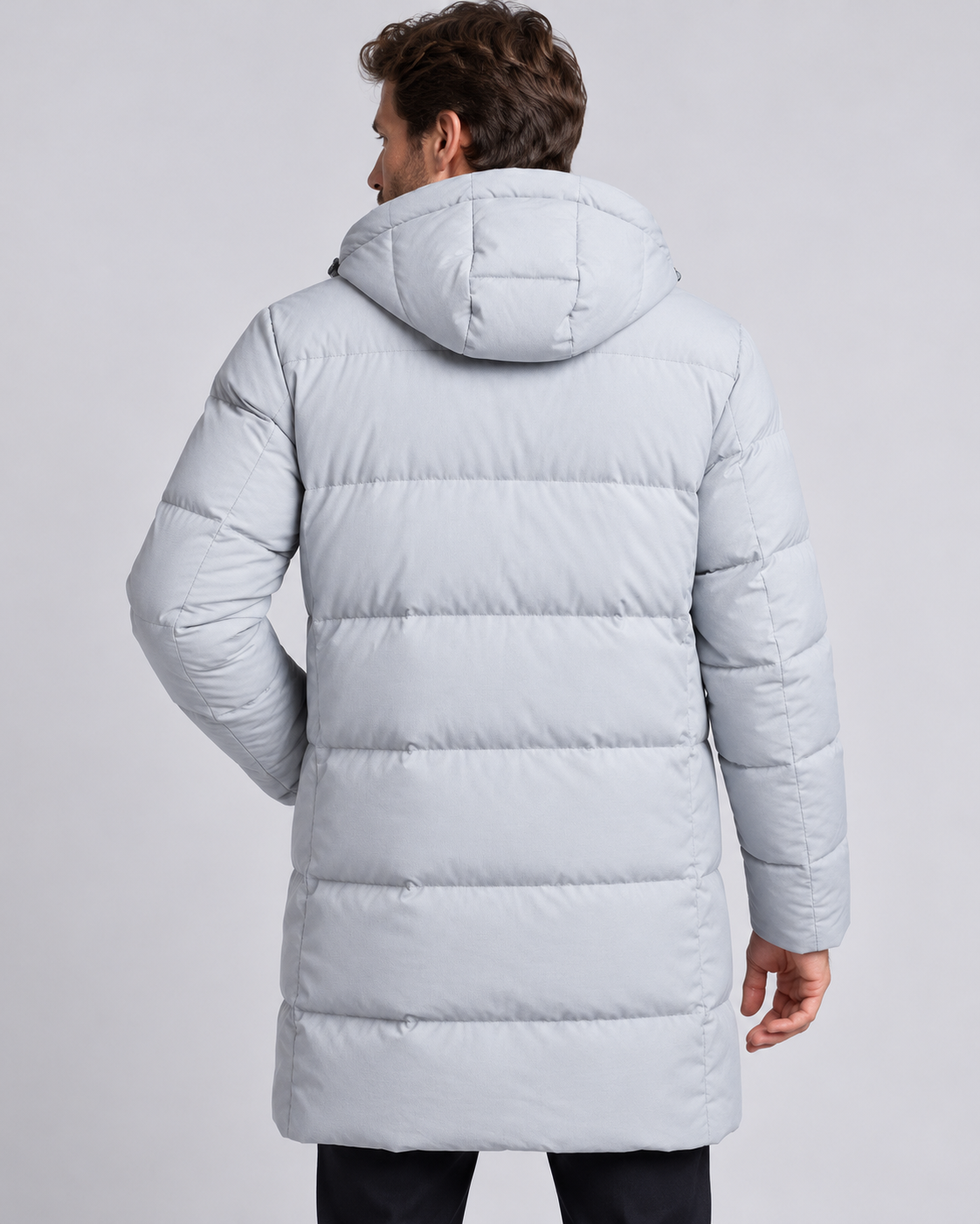 Men's Long Hooded Puffer Jacket