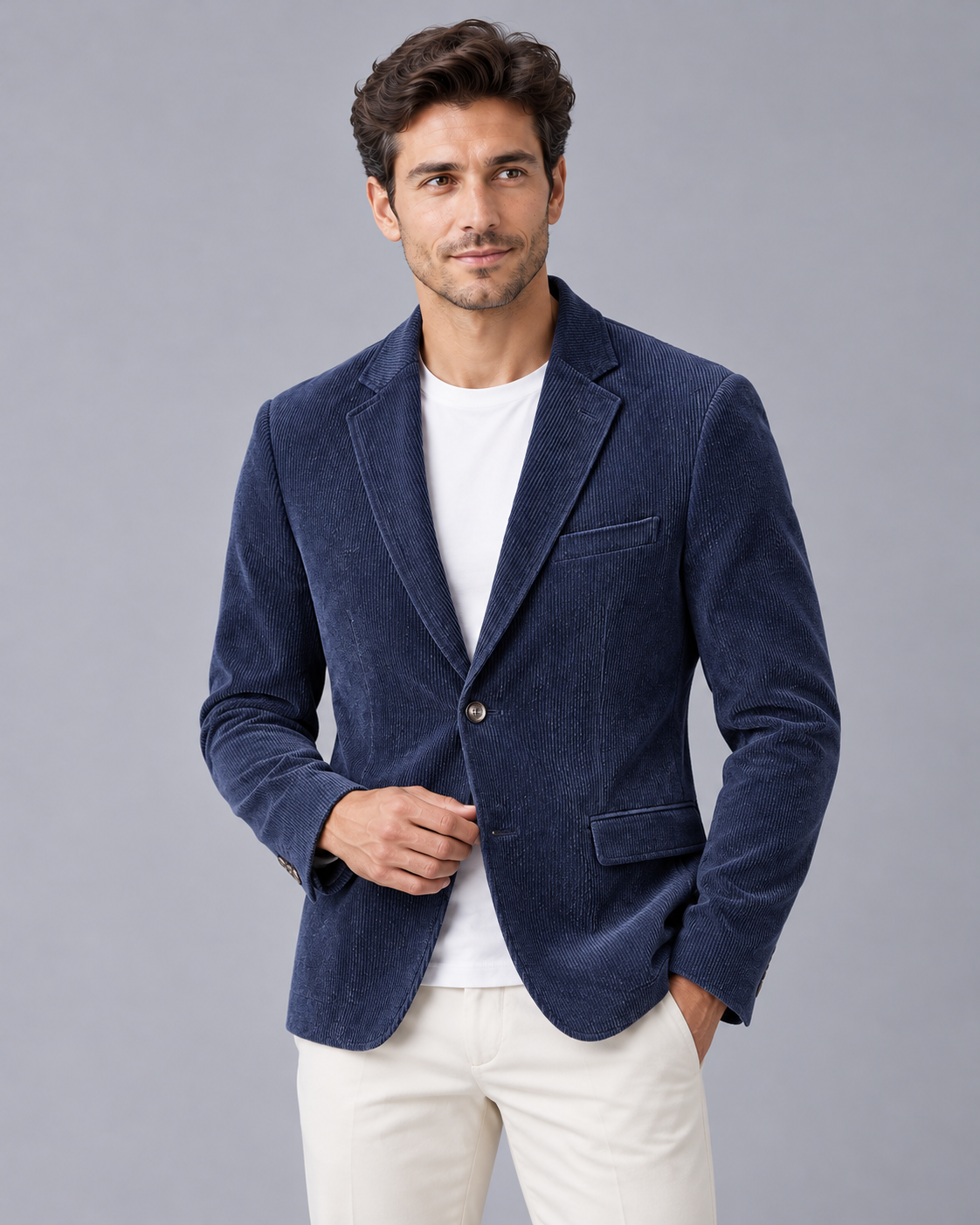 Men's Corduroy Sport Coat | Classic Two-Button Blazer for Timeless Style