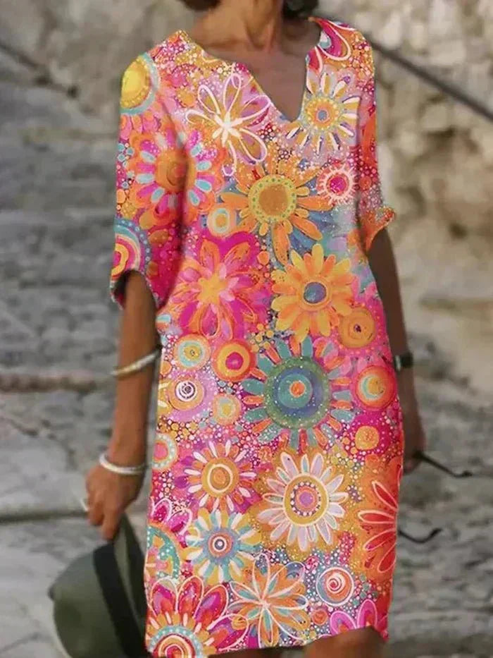 Vibrant Floral Midi Dress