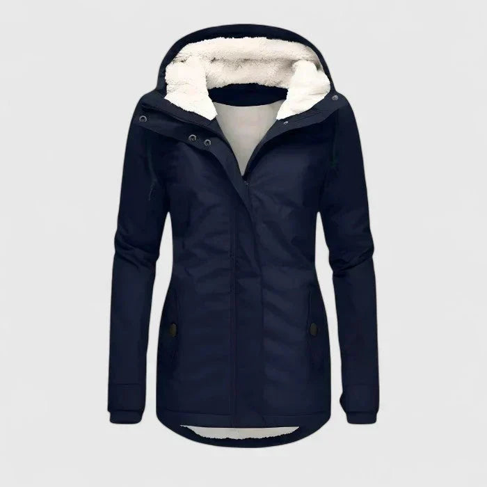 Women's Waterproof Hooded Jacket – Longline, Soft Lined